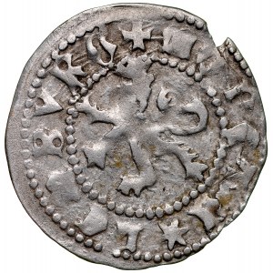 Ladislaus Jagiello 1386-1434, Lvov half-penny, Av: Stepping lion, Rv: Jagiellonian eagle. RR.