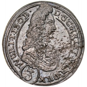 Śląsk, Księstwo Wirtembersko-Oleśnickie, Chrystian Ulryk 1668-1704, 3 krajcary 1696, Oleśnica.