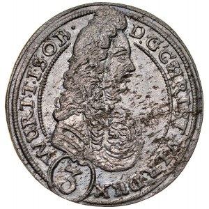 Sliezsko, vojvodstvo Württemberg-Olesnica, Chrystian Ulrich 1668-1704, 3 krajcars 1696, Olesnica.