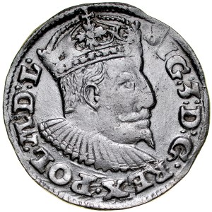 Sigismund III. 1587-1632, Trojak 1595, Lublin, Axt, RR.