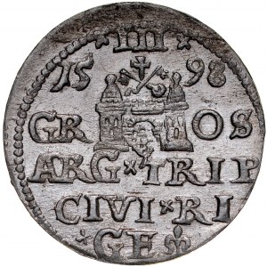 Zikmund III. 1587-1632, Trojak 1598, Riga.