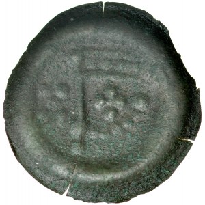 Teutonic Order, button brakteat, Av: Pennant to left, RR.