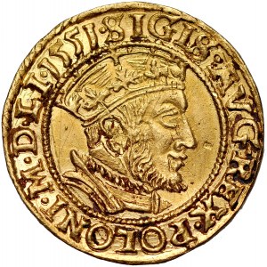 Zygmunt II August 1545-1572, Dukat 1551, Gdańsk. RRR.