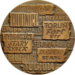 Medal projektu E. Gorola z 1969 roku, poświecony pamięci męczeństwa i walki z faszyzmem 1939-1945.