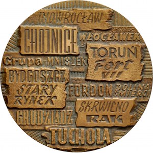 Medal projektu E. Gorola z 1969 roku, poświecony pamięci męczeństwa i walki z faszyzmem 1939-1945.