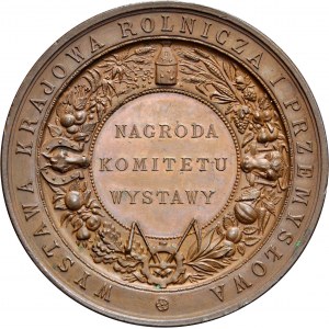 Medaille, die 1887 anlässlich der Landwirtschafts- und Industrieausstellung in Krakau geprägt wurde.