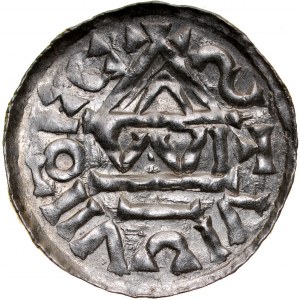 Německo, Heinrich IV 995-1002, Denar, Regensburg.