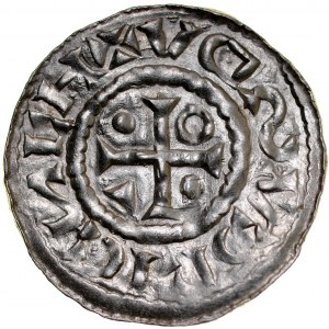 Německo, Heinrich IV 995-1002, Denar, Regensburg.
