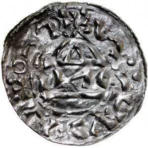 Německo, Heinrich II 1002-1024, Denar, Regensburg.