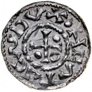 Německo, Heinrich II 985-995, Denár, Nabburg.