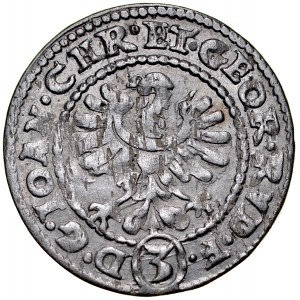 Śląsk, Księstwo Legnicko-Brzesko-Wołowskie, Jan Chrystian i Jerzy Rudolf 1603-1621, 3 krajcary 1610, Złoty Stok.