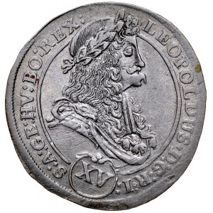 Hungary, Leopold I 1657-1705, XV krajcarów 1696 K-B, Kremnica.