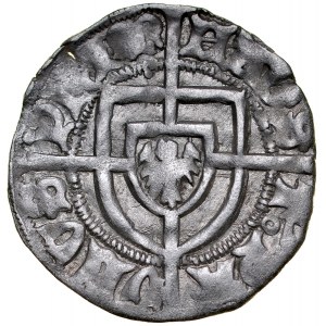 Paweł von Russdorf 1423-1441, Szeląg, Av.: Tarcza wielkiego mistrza, Rv.: Tarcza krzyżacka.