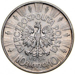 II RP, 10 zloty 1934, Pilsudski, Warsaw.
