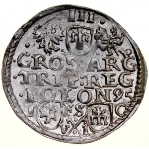 Sigismund III 1587-1632, Trojak 1595, Bydgoszcz.