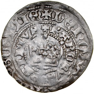 Karol I 1346-1378, Grosz praski, Av.: Korona królewska, Rv.: Lew czeski