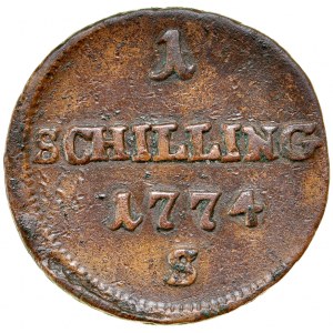 Monety dla Galicji i Lodomerii, Szeląg 1774, Wiedeń.