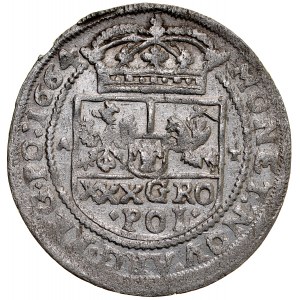 Johannes II. Kasimir 1649-1668, Tymf 1664, Bromberg, Krakau. REG. PO