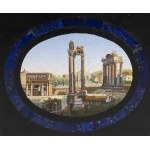 Italian micromosaic plaque of the Imperial fora - Rome 19th Century