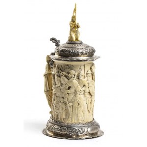 German ivory and silver tankard - Augsburg 17th century, mark of ULRICH BOAS