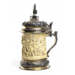German ivory and silver tankard - 19th century
