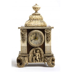 French ivory and tortoiseshell desk clock - 1890-1910