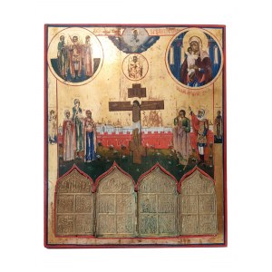 Russian icon with religious narratives - 19th century