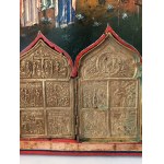 Russian icon with religious narratives - 19th century