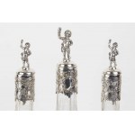 Italian silver three bottle stand - early 20th Century, mark of BASIOS