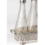 Italian silver three bottle stand - early 20th Century, mark of BASIOS