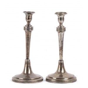 Pair of Italian silver candlesticks - Naples, 1824-1832, mark of RAFFAELE MARESCA