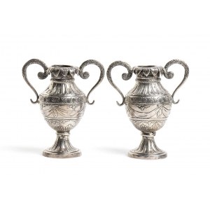 A pair of Italian silver vases - Naples circa 1830, mark of RAFFAELE MARESCA (?)