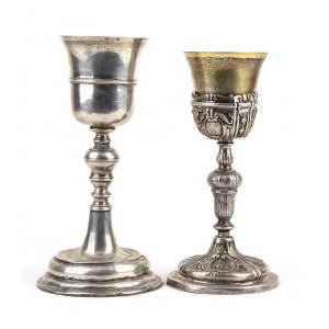 Two Italian silver Eucharistic chalices - Palermo early 18th century and 19th century