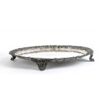 English Georgian sterling silver salver - London 1921, mark of CATCHPOLE & WILLIAMS