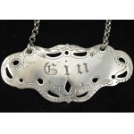Set of four English Victorian sterling silver wine labels - Birmingham 1894, mark of GREY & Co.