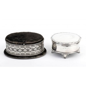 Two sterling silver Jewellery Boxes - London 1898, mark of WILLIAM RICHARD CORKE and Birmingham 1919, mark of J. GLOSTER LD