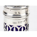 English sterling silver Salt, Pepper and Mustard pot - Birmingham 1921, mark of DOCKER & BURN