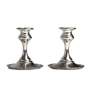 Pair of English sterling silver candlesticks - Birmingham 1912, mark of MAPPIN & WEBB