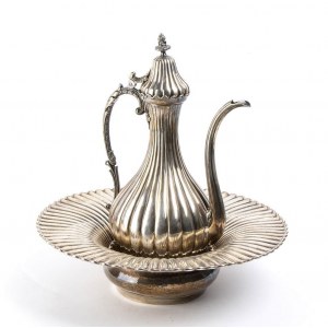 French silver ewer and basin - early 20th century