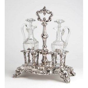 French Napoleon III oil and vinegar silver cruet set - Paris, mid 19th century, mark of M. RAY