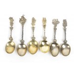 A group of six Continental silver spoons - Northern European, most probably 19th century