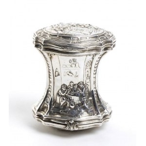 German silver tea caddy - late 19th century, mark of LUDWIG NERESHEIMER AND Co.