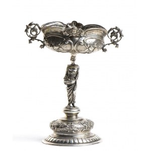 German silver figural wedding cup - Hanau circa 1900 , mark of WOLF & KNELL