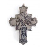 Lot consisting of a niello silver cigarette case and a pectoral cross - 19th century