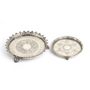 Two Portuguese silver salvers - Oporto, circa 1870-1880