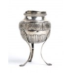 Lot consisting of a silver incense burner and two small trays - Naples 1832-1872, Turkey early 20th century