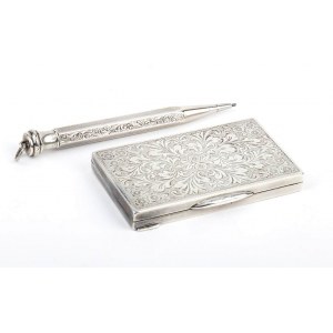 Lot consisting of silver snuff box and pencil holder - Bohemia and Moravia 1942-1949