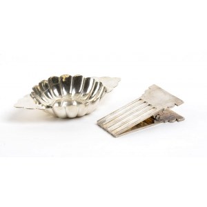 Lot consisting of a sterling silver bowl and a paperweight - BULGARI