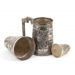 Peruvian sterling silver mug and two tumblers - Early 20th century
