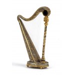 Italian silver and lapisslazuli harp - 1960s